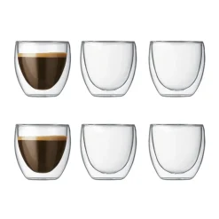 Dricksglas-Bodum Pavina dubbelväggigt glas 6-pack, 8 cl