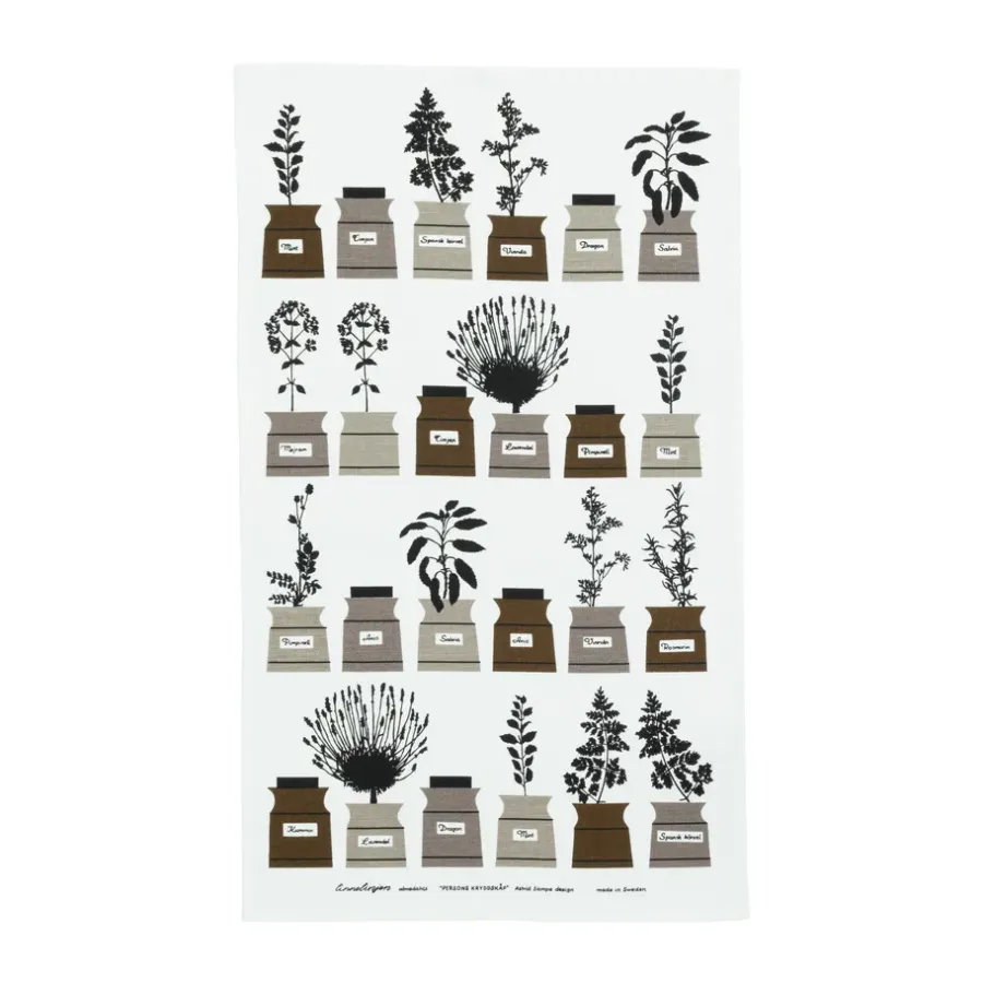 Perssons kryddskåp kökshandduk 47x70 cm, Grå-brun^Almedahls Outlet