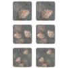 Pine Cone glasunderlägg 6-pack, Moss grey^Åry Home Outlet