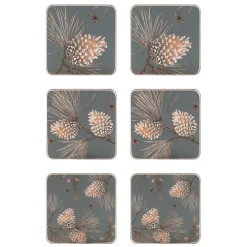 Pine Cone glasunderlägg 6-pack, Moss grey^Åry Home Outlet