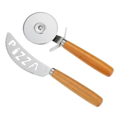 Pizzaskärare-Dorre Pino pizzaset kniv och pizzaskärare, Akacia-rostfritt stål