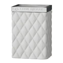 Tandborsthållare-Lene Bjerre Portia tandborstmugg, vit-silver