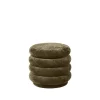 Sittpuffar-Ferm Living Pouf Round sittpuff, tyg faded velvet 3 forest