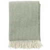 Ullplädar & Ullfiltar-Klippan Yllefabrik Preppy pläd, Dusty green