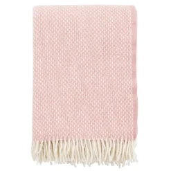 Ullplädar & Ullfiltar-Klippan Yllefabrik Preppy pläd, Misty rose