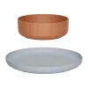 Plasttallrikar-OYOY Pullo tallrik & skål 2 delar, Caramel-ice blue