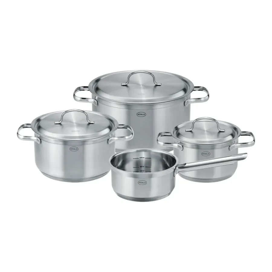 Grytset & Kastrullset-Rösle PureElements gryset med lock 7 delar, Rostfritt stål