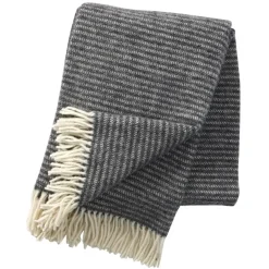 Ullplädar & Ullfiltar-Klippan Yllefabrik Ralph ullpläd, mörkgrå