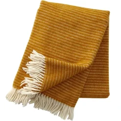 Ullplädar & Ullfiltar-Klippan Yllefabrik Ralph ullpläd, senapsgul