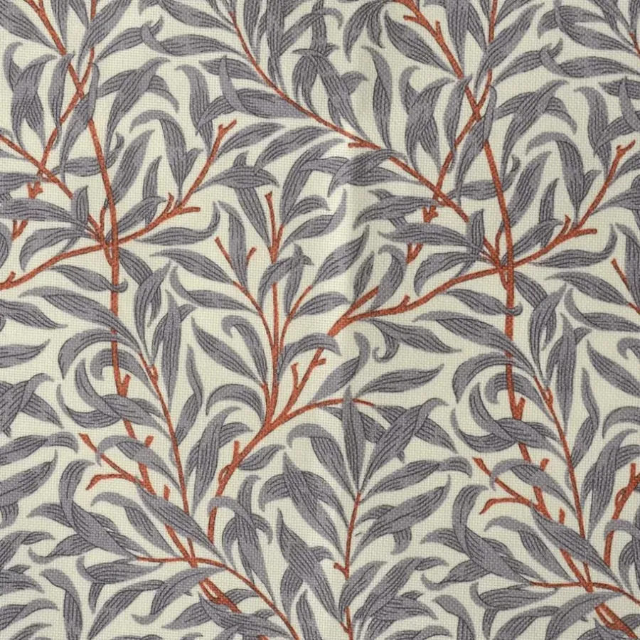 Tyger & Metervaror-Jakobsdals Ramas tyg, grå-orange