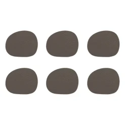 Raw glasunderlägg läder 6-pack, Clay (brun)^Aida Clearance