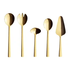 Serveringsbestick-Aida Raw serveringsbestick 5 delar, Guld (blank)