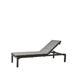 Relax solsäng, Natté grey, inkl ljugrå dyna^Cane-line Best