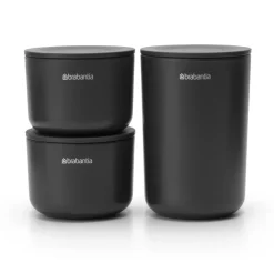 ReNew förvaringsburkar 3-pack, Mörkgrå^Brabantia