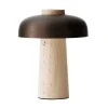 Reverse portabel bordslampa 24,5 cm, Travertine-bronzed aluminium^Audo Copenhagen Outlet