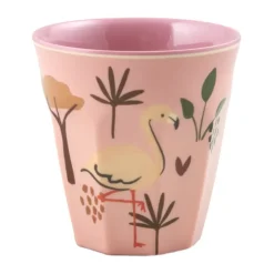 Barnmuggar|Plastmuggar-RICE barnkopp melamin, Pink Jungle Animal