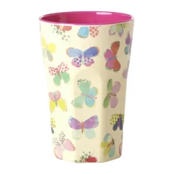 Barnmuggar|Plastmuggar-RICE melaminkopp hög, Butterfly