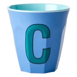 melaminkopp medium bokstav C 30 cl, New dusty blue^RICE Clearance