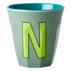 melaminkopp medium bokstav N 30 cl, Khaki^RICE Sale