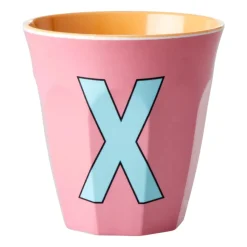melaminkopp medium bokstav X 30 cl, Dark powder^RICE Clearance