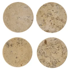 Ridge glasunderlägg Ø10 cm 4-pack, Marmor^Scandi Living Outlet