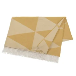 Bomullsplädar & Bomullsfiltar-Scandi Living Rime bomullspläd, Mustard