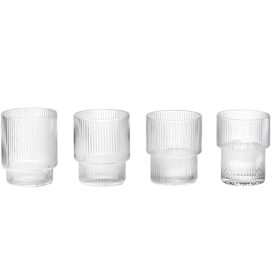 Ripple glas 4-pack, klar^Ferm Living Hot