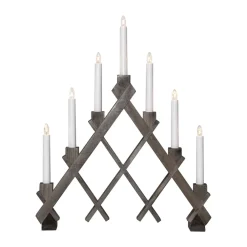 Adventsljusstakar-Star Trading Rut 7 träljusstake 43 cm, Brun