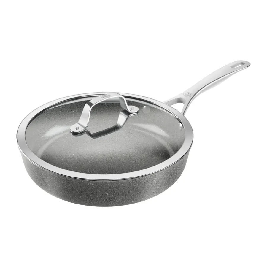 Salina Ceramic Granit traktörpanna med glaslock, 28 cm^Ballarini New