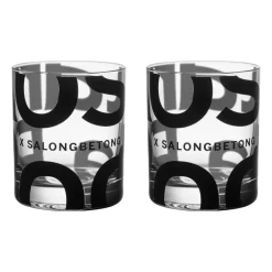 Whiskeyglas & Konjaksglas-Kosta Boda Salong Betong DOF glas 35 cl 2-pack, Klar-svart