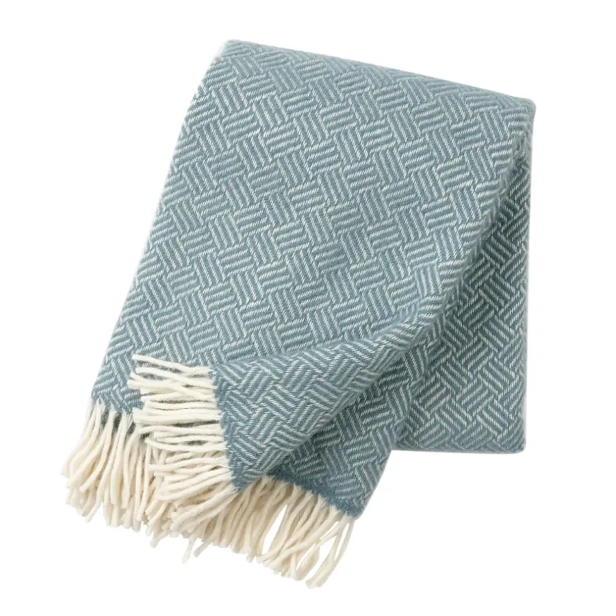 Ullplädar & Ullfiltar-Klippan Yllefabrik Samba ullpläd, lead grey (grå)