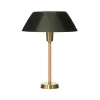 Bordslampor-Innolux Senator bordslampa, grön, stativ i läder och mässing