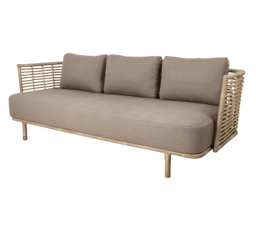 Sense soffa 3-sits weave, AirTouch taupe^Cane-line Discount