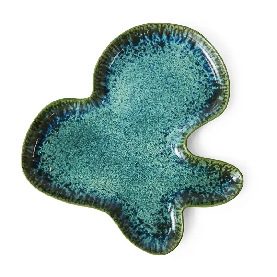 Serveringsfat & Uppläggningsfat-HKliving Shell uppläggningsfat, Teal