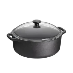 Gjutjärnsgrytor|Grytor-Skeppshult Gjutjärn Skeppshult gryta rund med glaslock, 5,5 l