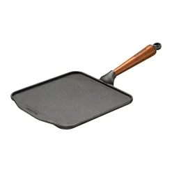 Skeppshult pannkakspanna fyrkantig, Trähandtag^Skeppshult Gjutjärn