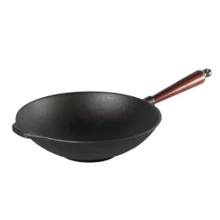 Skeppshult wokpanna med trähandtag, 3,5 l^Skeppshult Gjutjärn New