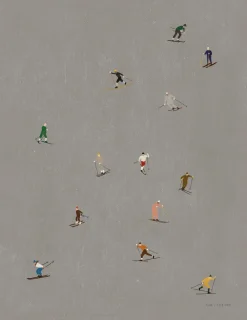 Skiers poster 40x50 cm, Grå^Fine Little Day Online