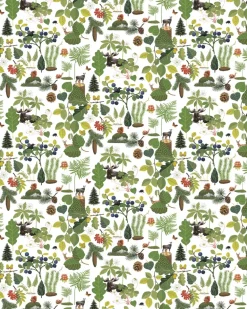 Tyger & Metervaror|Vaxdukar-Arvidssons Textil Skogsliv vaxduk, Grön