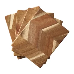 Skärbrädor-Aida Skärbräda fiskbensmönster 12x15 cm 4-pack, Akaciaträ