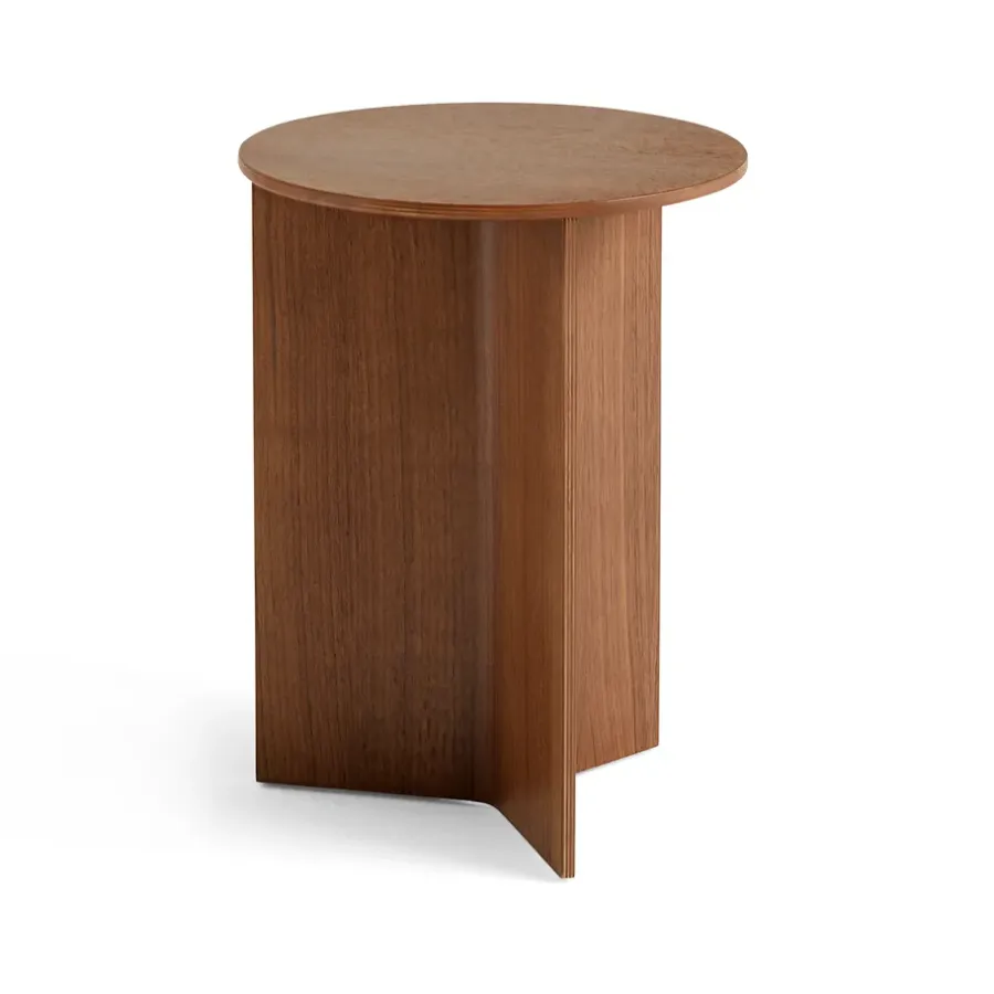 Avlastningsbord & Sidobord-HAY Slit high sidobord Ø35 cm, Lacquered walnut