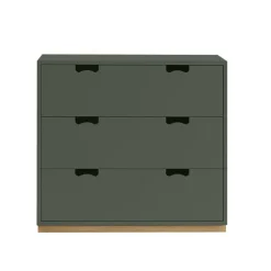 Snö A3 byrå, green khaki, eksockel^Asplund