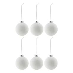 Juldekorationer & Julpynt-Scandi Living Snowing julgranskula 6-pack, White