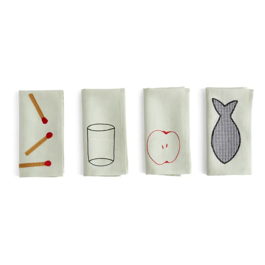 Sobremesa linneservett 45x45 cm 4-pack, Green^HAY Sale