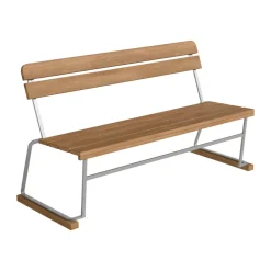 Loungemöbler·Loungesoffor|Loungesoffor-Grythyttan Stålmöbler Soffa 3, Teak-galvaniserad stål