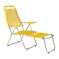 Spaghetti solstol med fotstöd, Yellow^Fiam Clearance
