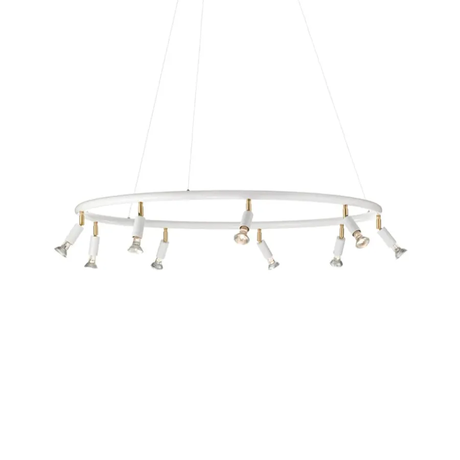 Taklampor & Pendlar-Örsjö Belysning Star rund pendel, vit strukturlack