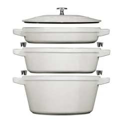 Gryt & kastrullset stapelbara 5 delar, White truffle^STAUB Best