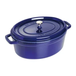 Gjutjärnsgrytor-STAUB La Cocotte oval gryta gjutjärn 5,5 L, Mörkblå