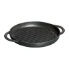 Grillpannor|Gjutjärnspannor-STAUB Pure grillpanna gjutjärn rund svart, Ø26 cm
